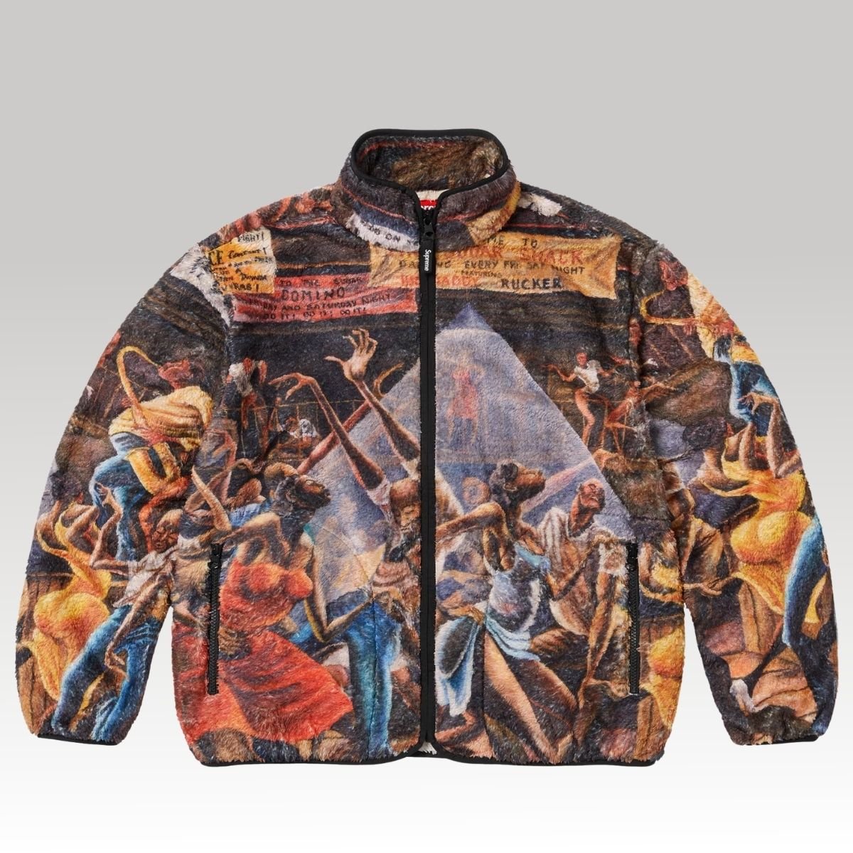 Ernie Barnes Fleece Jacket Tricot Track Jacket Fur Reversible Hooded Jacket Clip Jacket