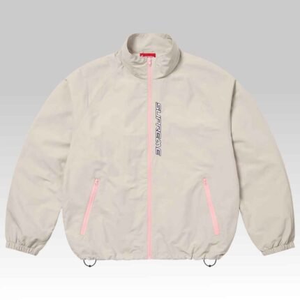 Supreme Contrast Zip Track Jacket White