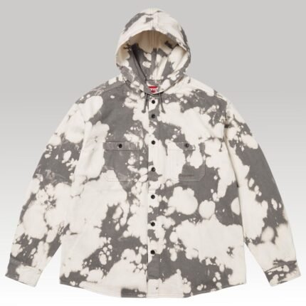 Supreme Hooded Denim Shirt Bleached