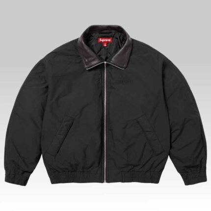 Supreme Leather Collar Jacket Black