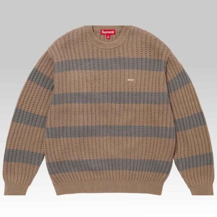 Supreme Loose Gauge Stripes Sweater Brown